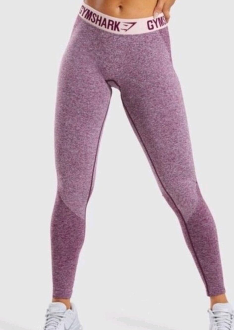 Gymshark Flex Seamless High-Waisted Marl Pink Burgundy Leggings Size Small